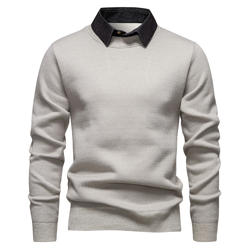 Herren Feinstrickpullover mit modernem Kragen-Design ModeGeist