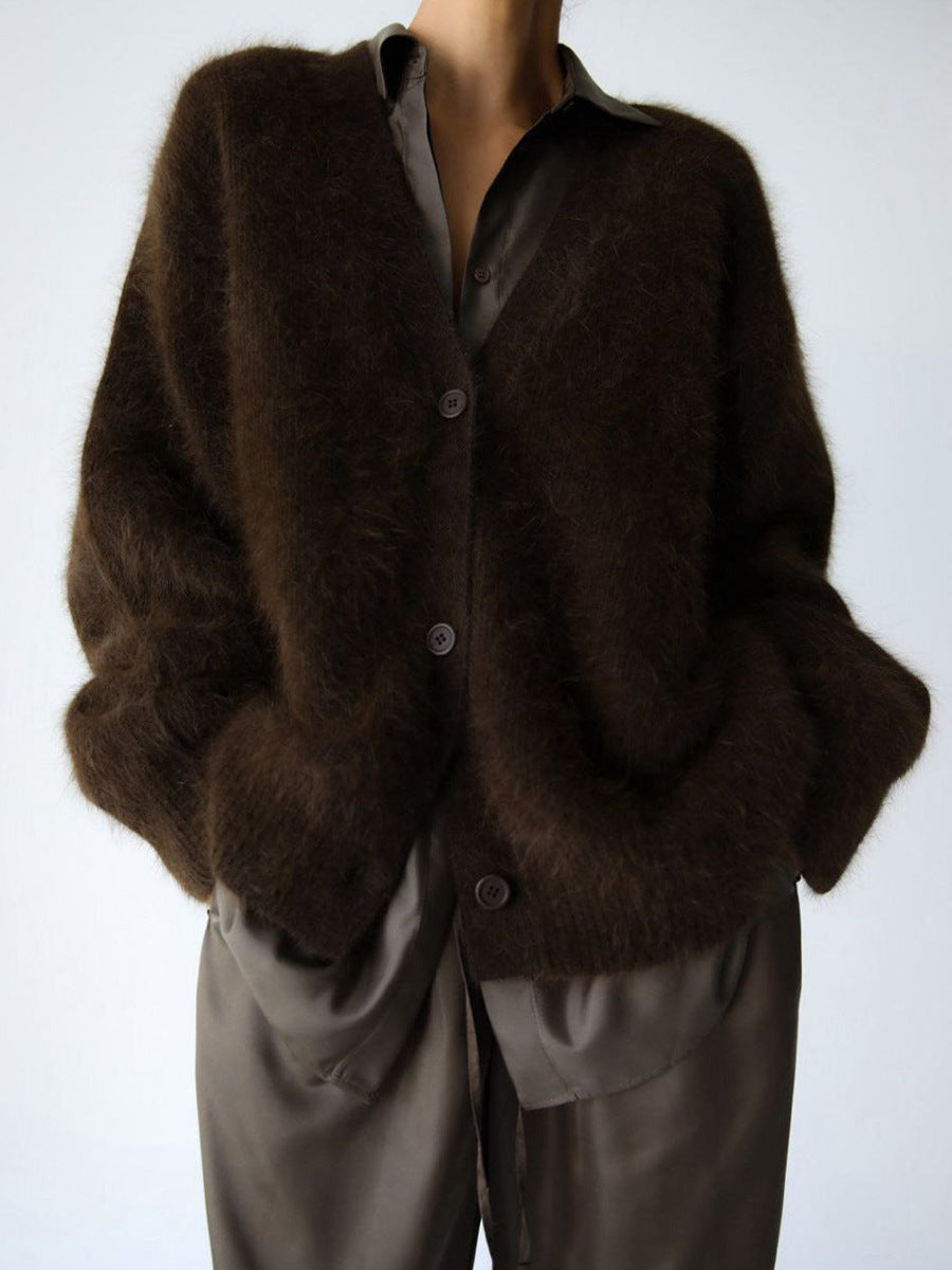 Damen kuscheliger Langarm-Strickcardigan ModeGeist