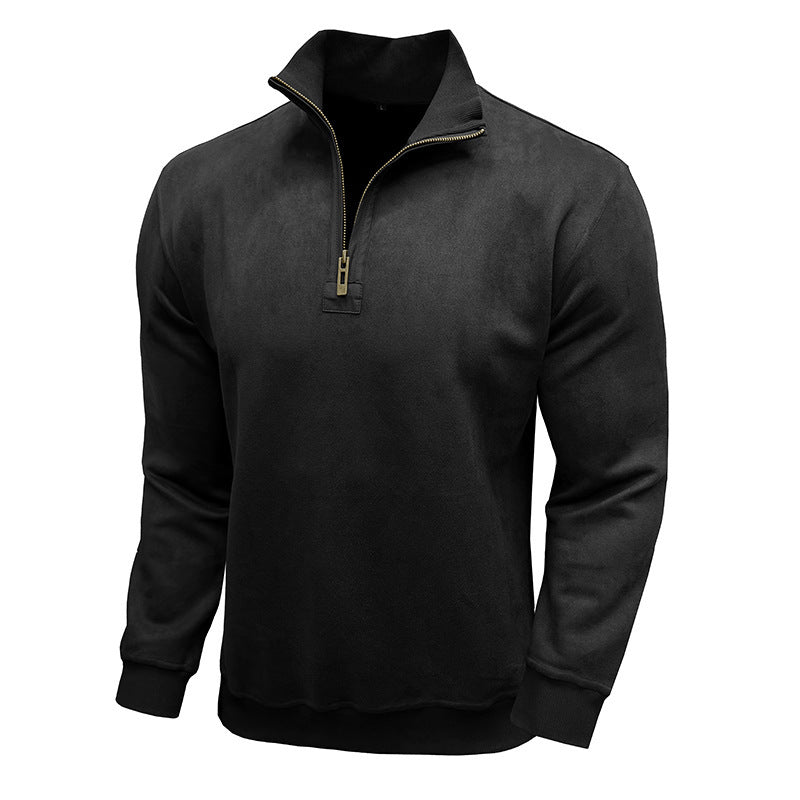 Herren sportlicher Pullover mit halbem Reißverschluss ModeGeist