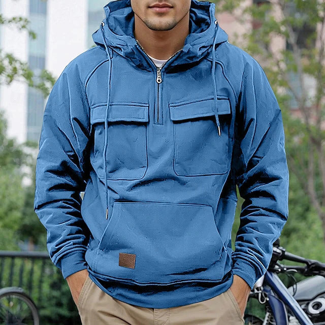 Herren modische Kapuzenjacke mit praktischen Taschen ModeGeist