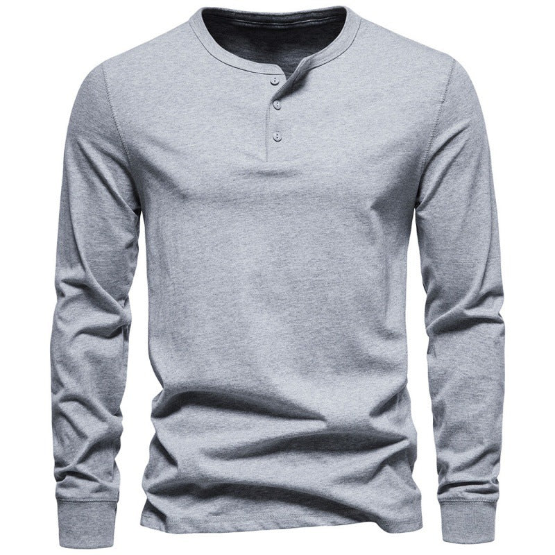 Herren Langarmshirt mit Knopfverschluss und modernem Design ModeGeist