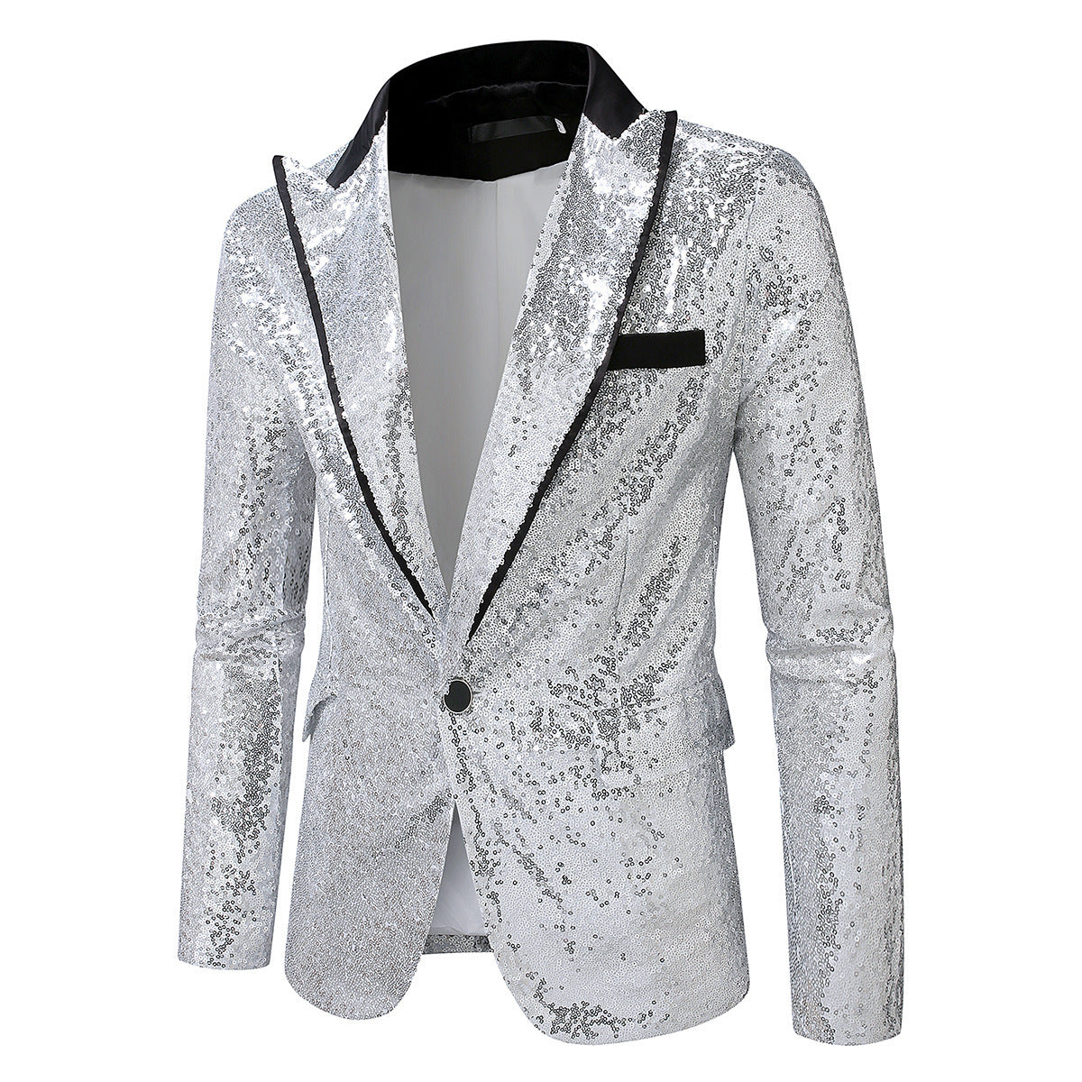 Herren Glitzernder Smokingblazer aus hochwertigem Satin ModeGeist