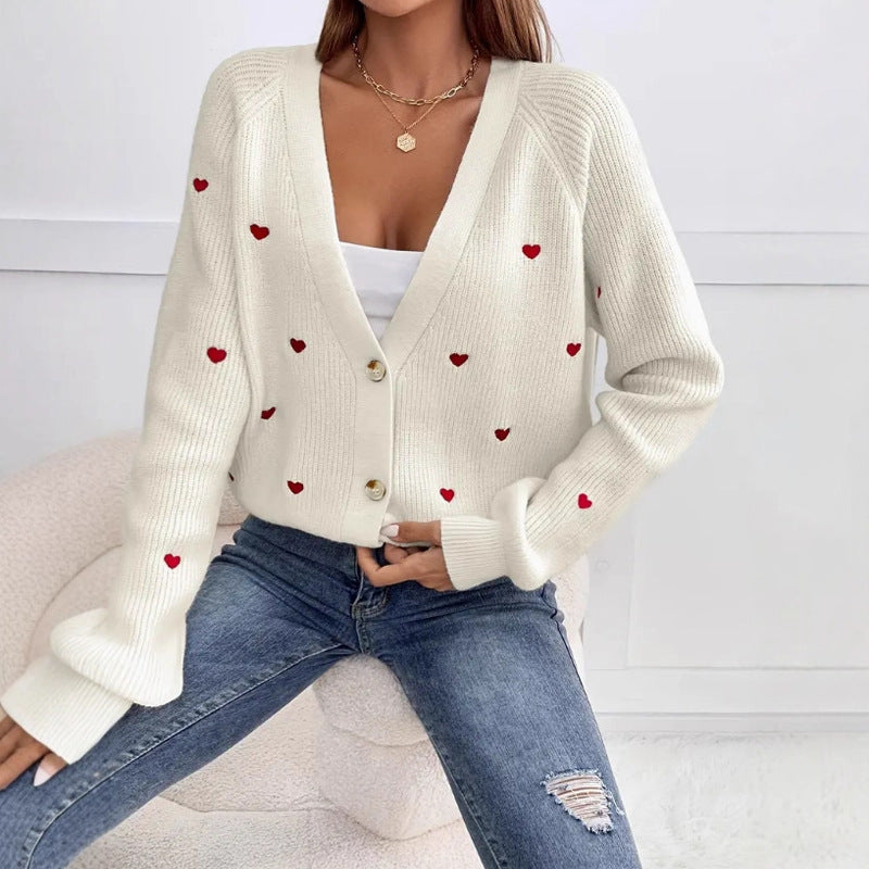 Damen Strickjacke im verspielten Herzdesign ModeGeist