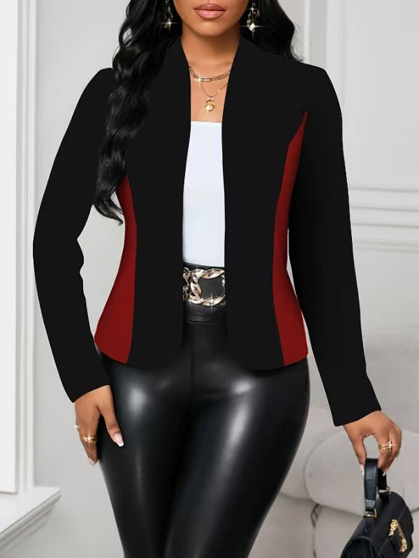 Damen moderne Blazerjacke mit farblich abgesetzten Einsätzen ModeGeist