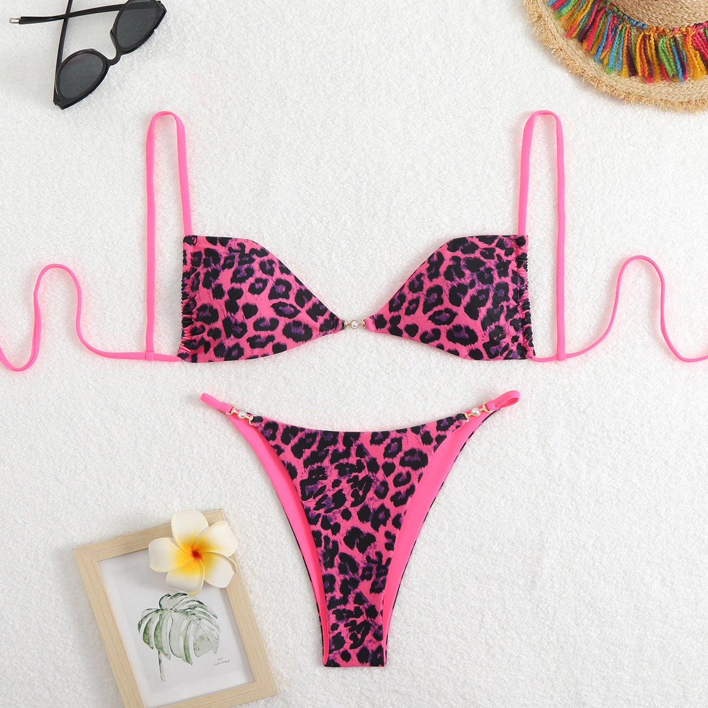 Modischer Dreieck-Bikini mit Blumenmuster für Damen