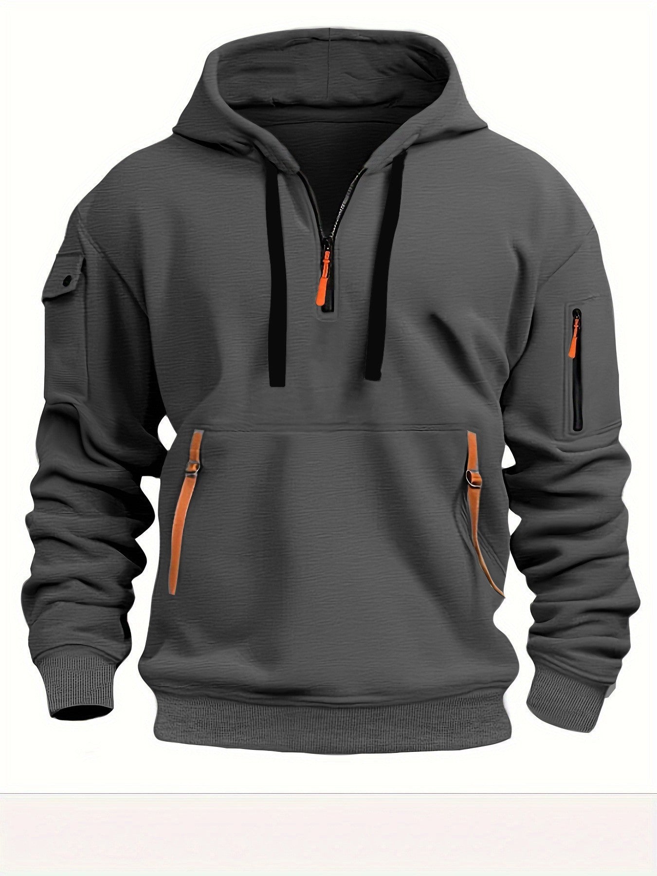 Herren funktionaler Kapuzenpullover mit modischen Reißverschlusstaschen ModeGeist