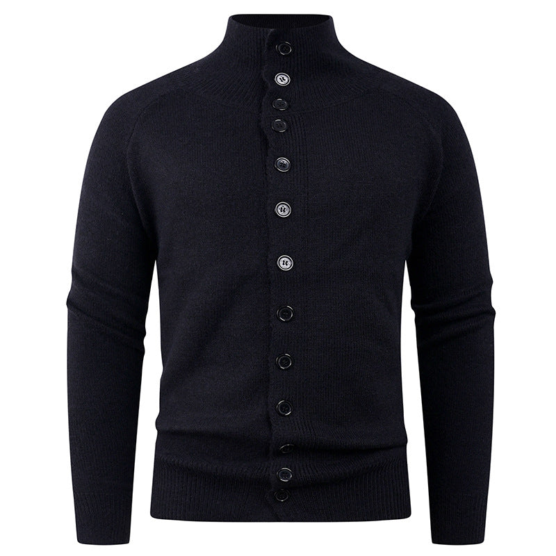 Herren Strickjacke mit modernem Stehkragen und Knopfverschluss ModeGeist