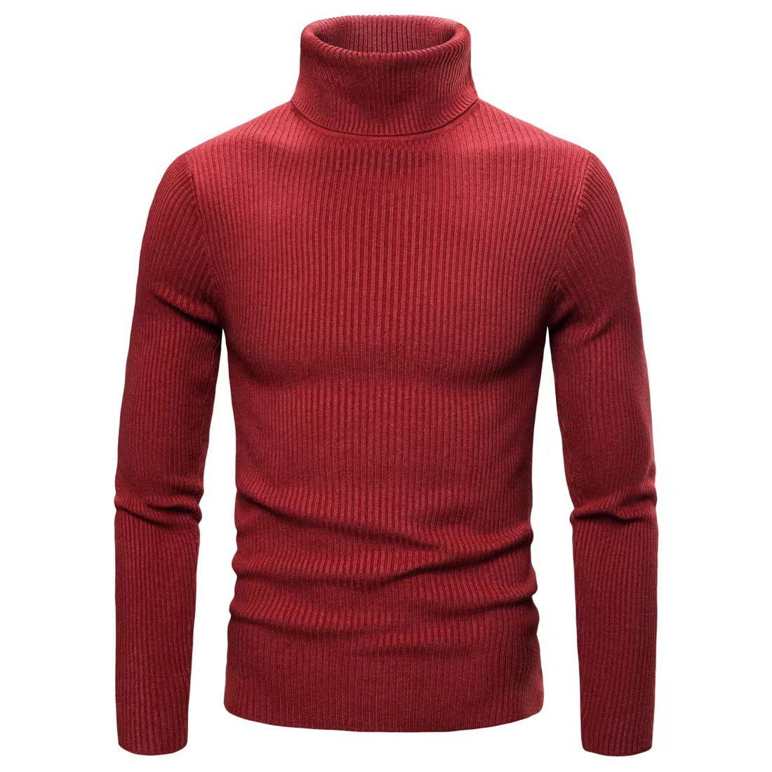Herren hochwertiger Rollkragenpullover aus feinem Rippstrick ModeGeist