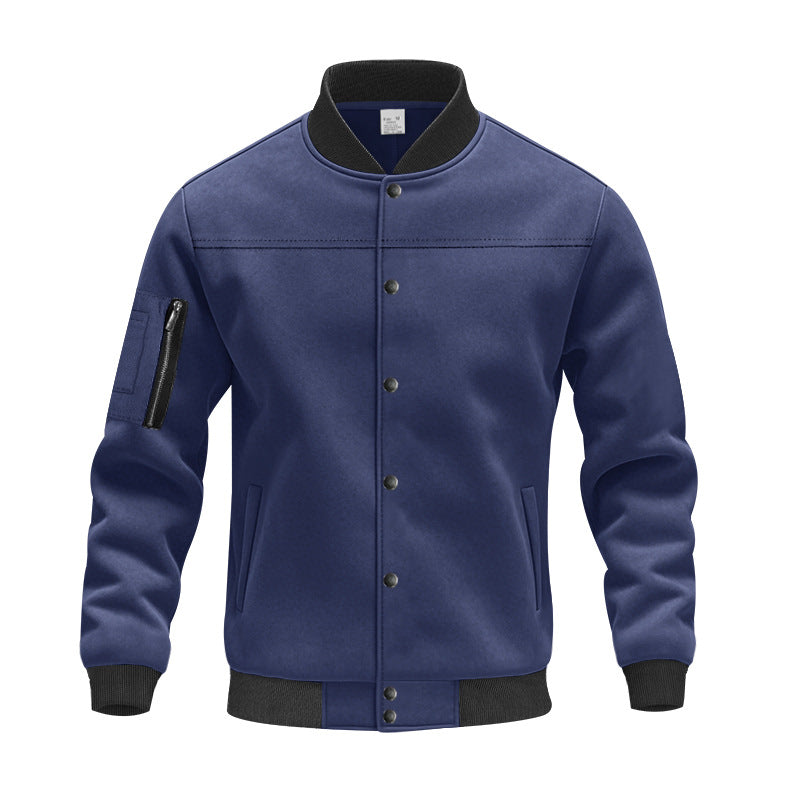 Herren modische Collegejacke mit praktischen Reißverschlusstaschen und elastischen Bündchen ModeGeist