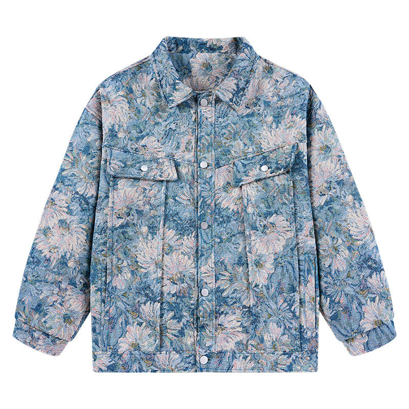 Damen modische Blumenmuster-Jacke ModeGeist