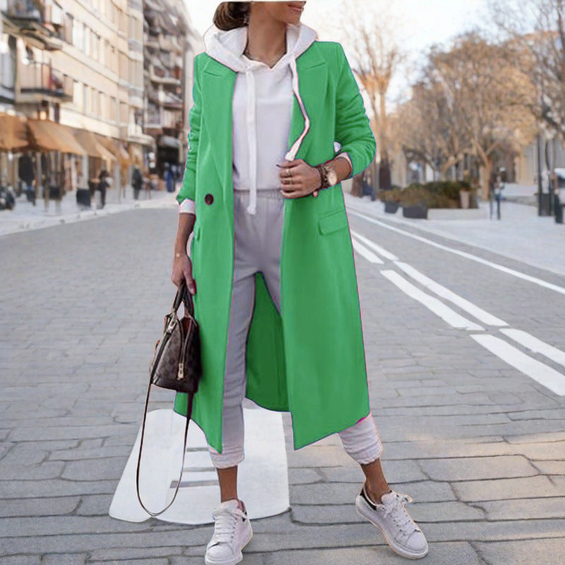 Damen eleganter trenchcoat mit Kapuze ModeGeist