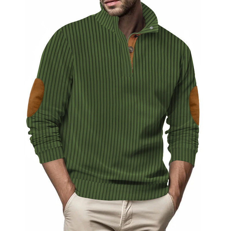 Herren Stepppullover mit strukturiertem Design und Kontrast-Patches ModeGeist