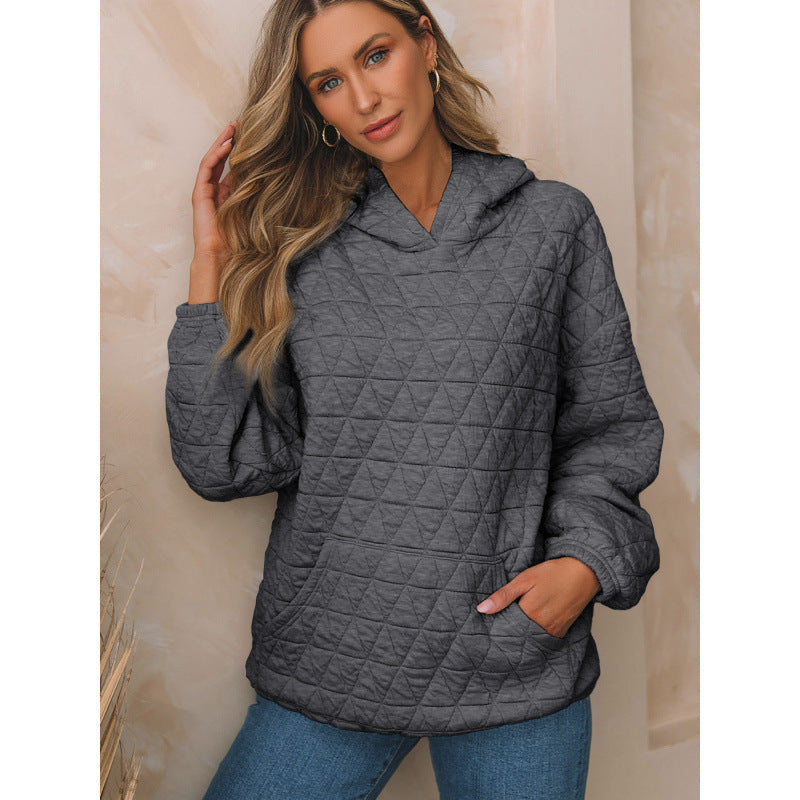 Damen gesteppter Kapuzenpullover mit praktischen Taschen ModeGeist