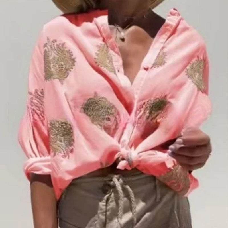 Modegeist Bluse für Damen mit aufwendigen Stickereien und weiten Ärmeln
