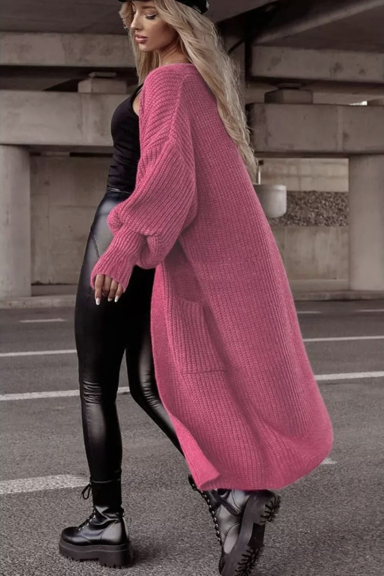 Damen Grobstrickmantel im lässigen Oversized-Stil mit tiefen Taschen ModeGeist