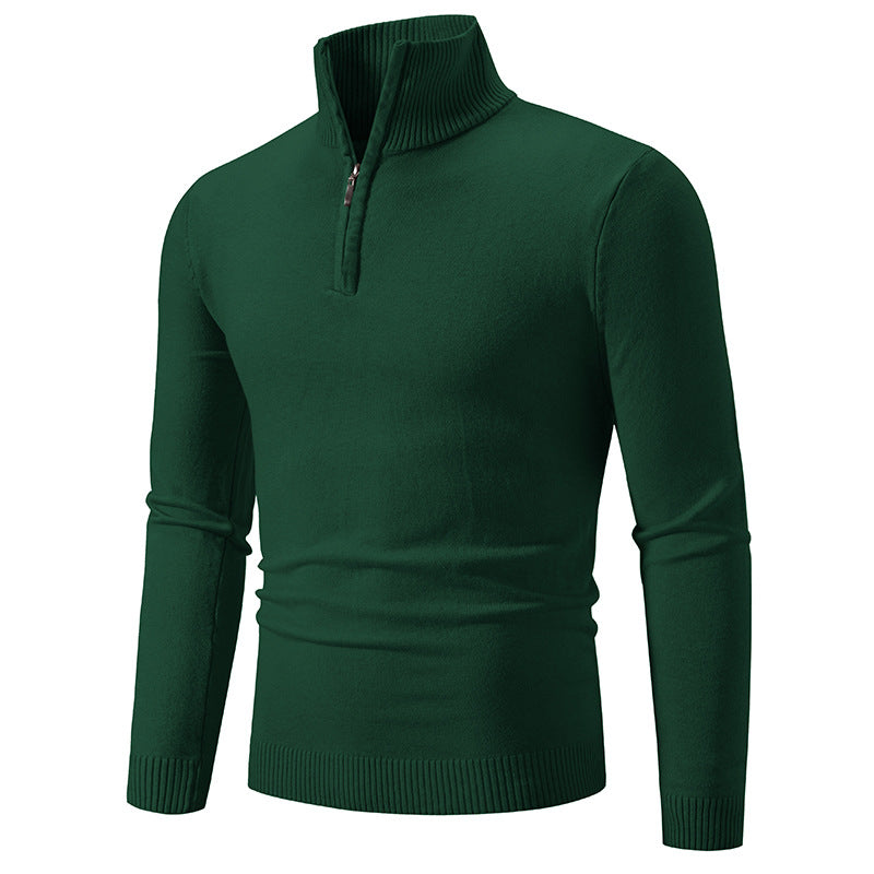 Herren Strickpullover mit modernem Stehkragen und praktischem Zipper ModeGeist