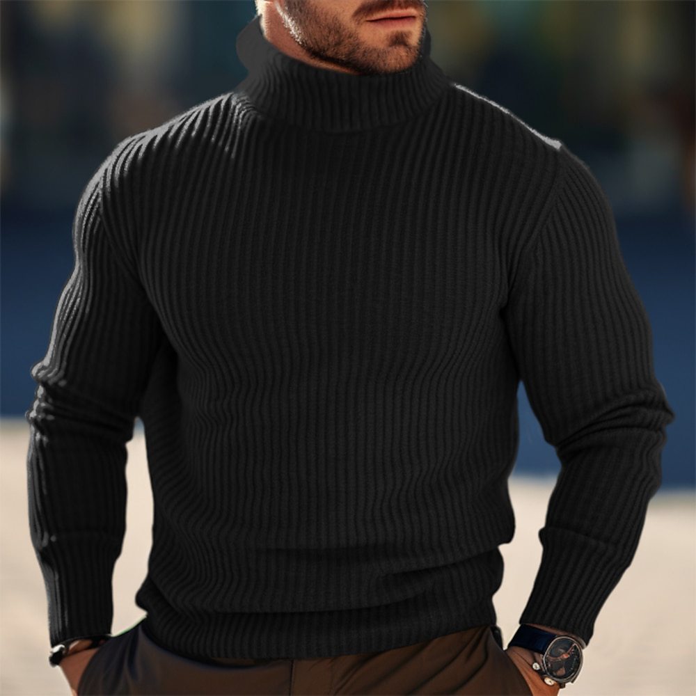 Herren Stehkragen Pullover aus strukturiertem Strick ModeGeist