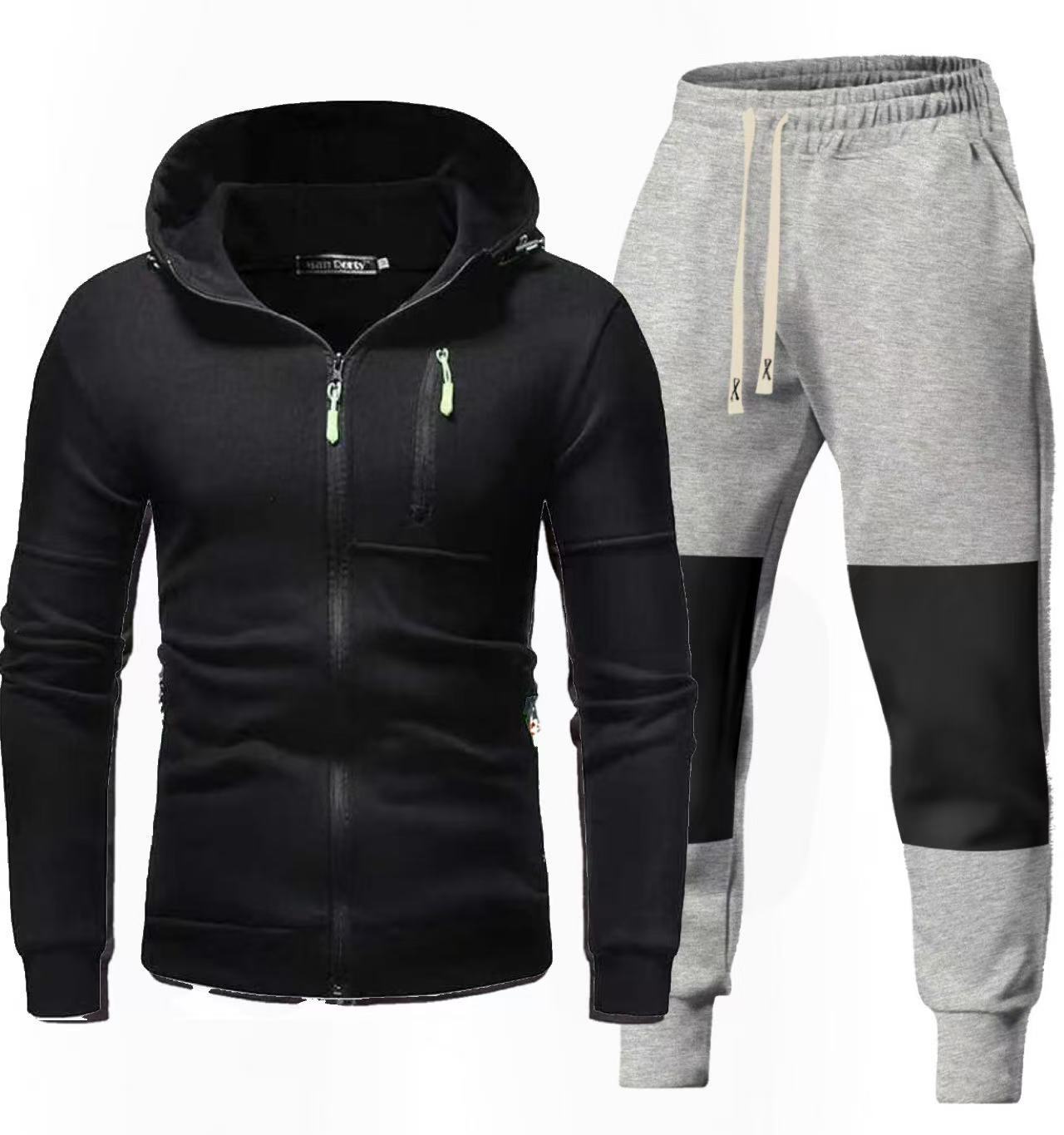 Herren Sportliches Hoodie- und Jogginghose-Set mit Funktionalen Reißverschlusstaschen ModeGeist