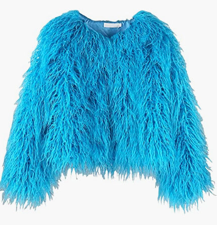 Damen Flauschige Kunstfelljacke mit lockerer Passform und voluminösem Design ModeGeist