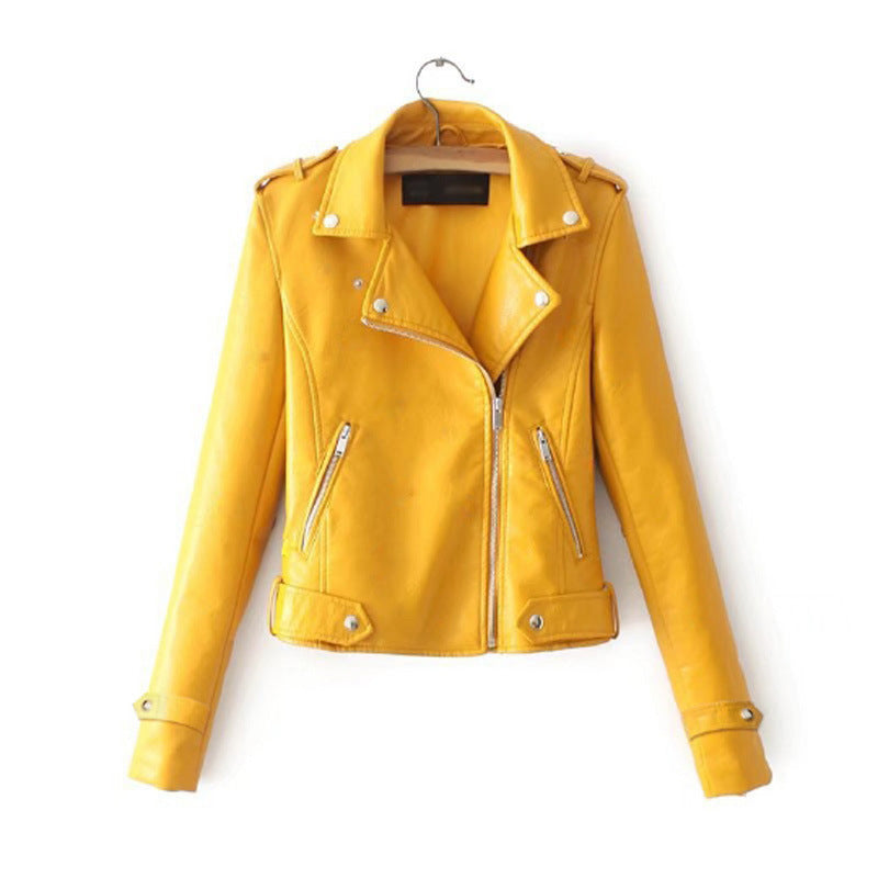 Damen stylische Kunstleder-Bikerjacke mit modischem Schnitt ModeGeist