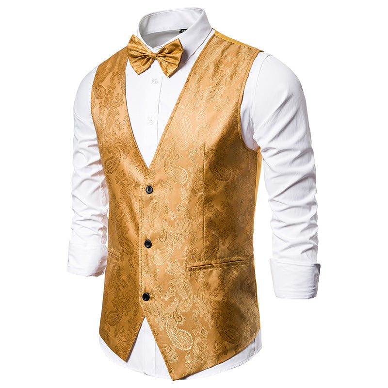 Herren elegante Anzugweste mit feinem Paisleymuster ModeGeist