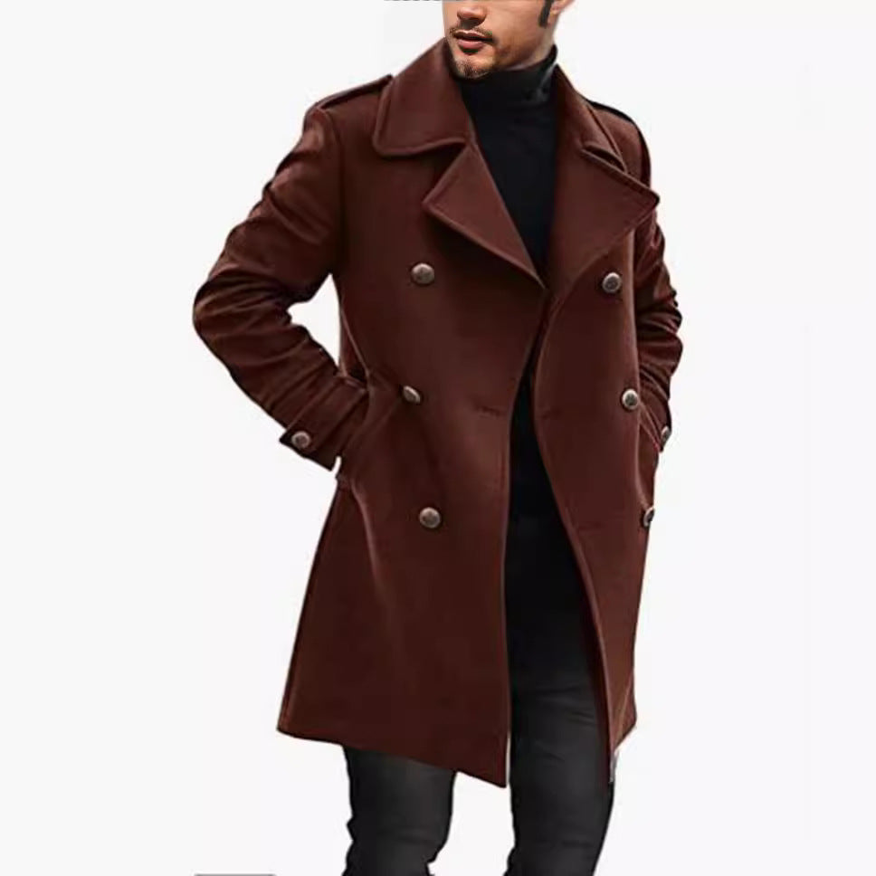 Herren eleganter, doppelreihiger Wollmantel ModeGeist