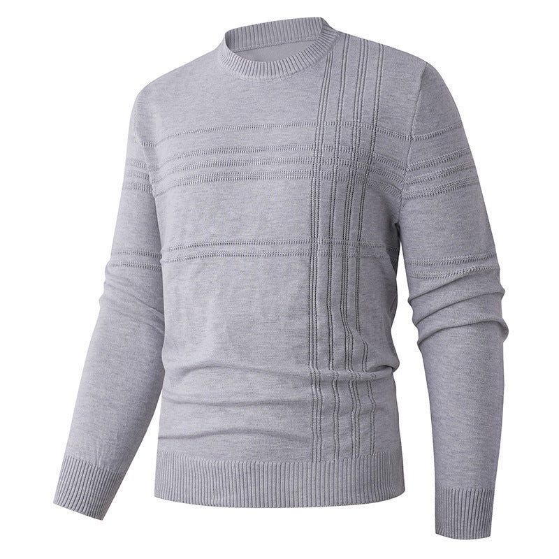 Herren Pullover mit strukturiertem Muster und Rundhalsausschnitt ModeGeist