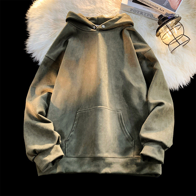 Damen gemütlicher Kapuzenpullover im modernen Velourslook ModeGeist