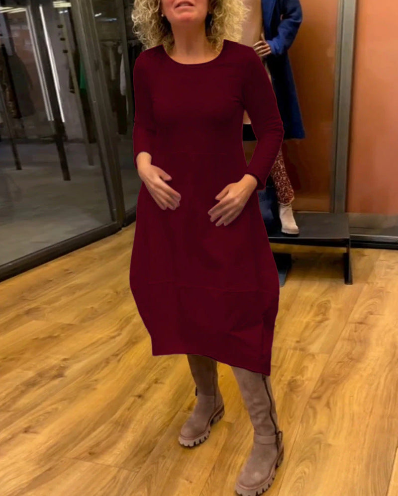 Elegantes, asymmetrisches Damenkleid mit Taschen von MODEGEIST