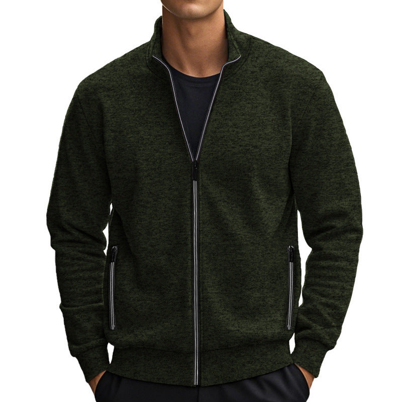 Herren Fleecejacke mit modernem Stehkragen und praktischen Taschen ModeGeist