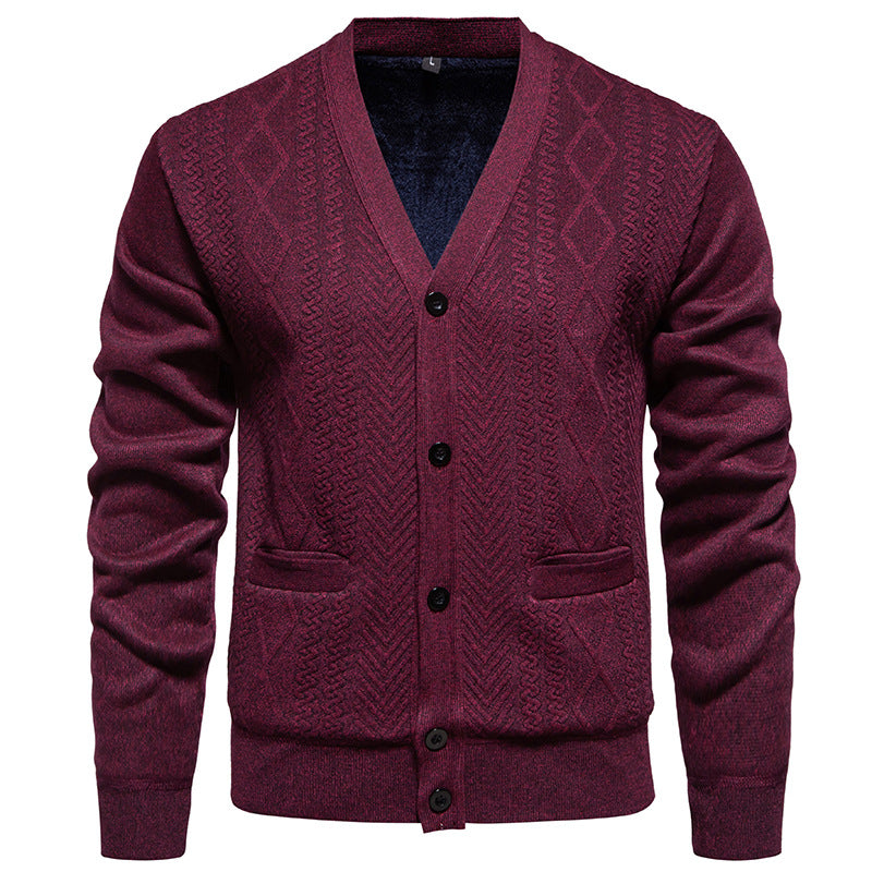 Herren modische Strickjacke mit strukturiertem Muster ModeGeist