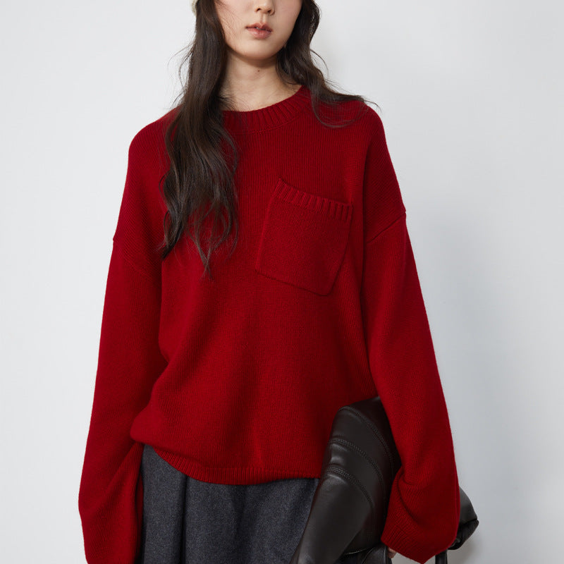 Bequemer Damen-Strickpullover mit weiten Ärmeln von MODEGEIST