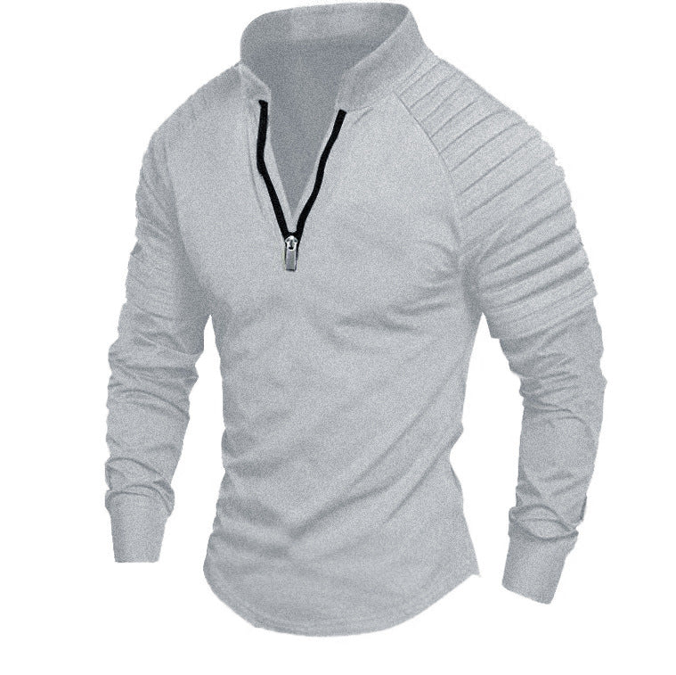Herren Sportliches Langarmshirt mit halblangem Reißverschluss ModeGeist