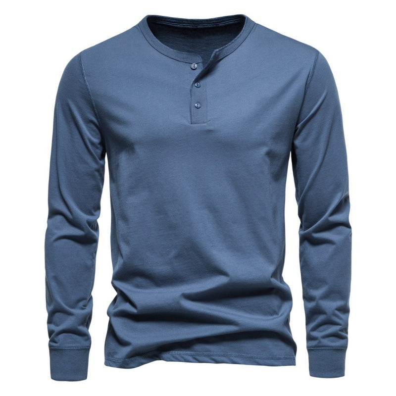 Herren Langarmshirt mit Knopfverschluss und modernem Design ModeGeist