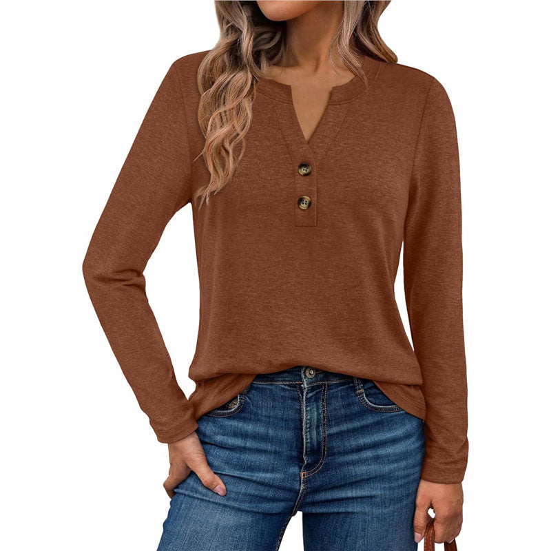 Damen Langarmshirt mit Knopfdetails ModeGeist