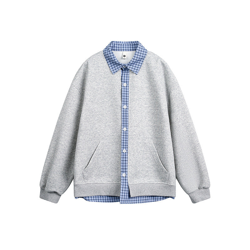 Damen Lässiger Oversized Kapuzenpullover mit Hemdkragen ModeGeist