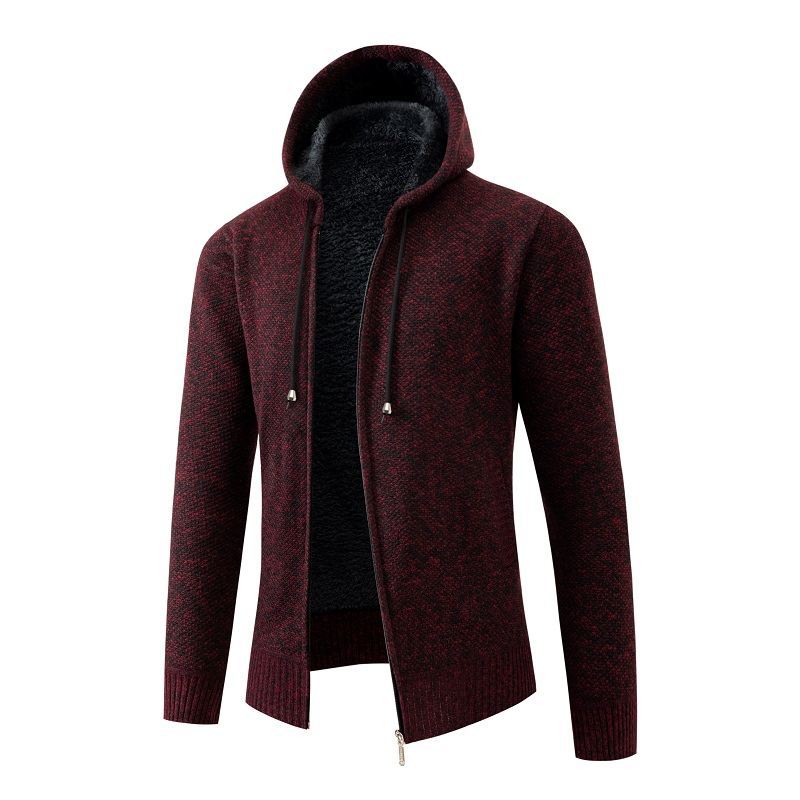 Herren gefütterte Strickjacke mit Kapuze ModeGeist