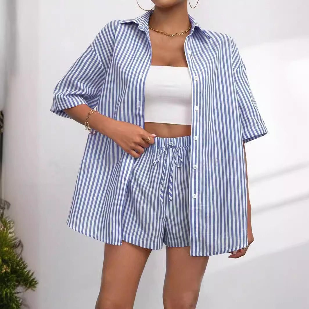 Damen lässiges Hemd und Shorts Set ModeGeist