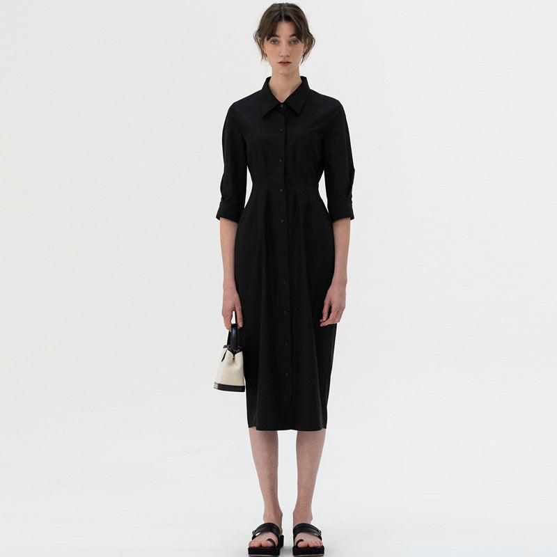 Modegeistig Damen Kleid mit Hemdblusenkragen