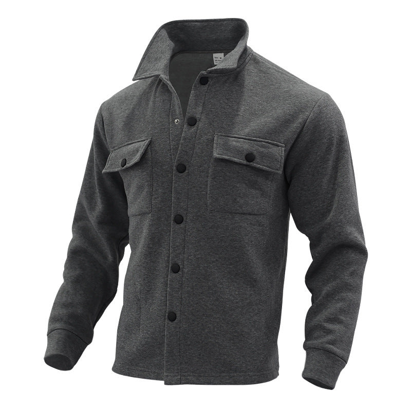 Herren lässige Hemdjacke mit praktischen Taschen und modernem Stehkragen ModeGeist
