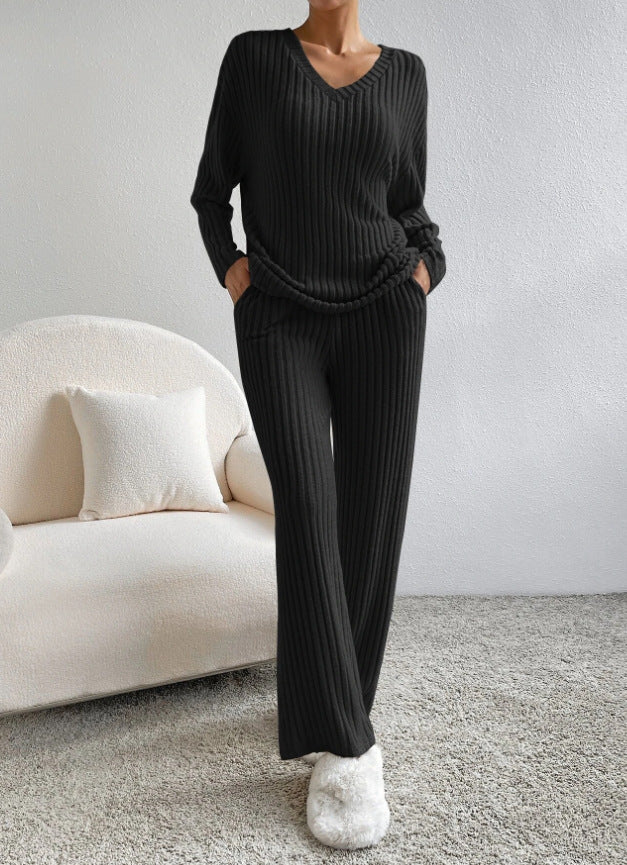Damen Bequemes Lounge-Set mit Rippstruktur ModeGeist
