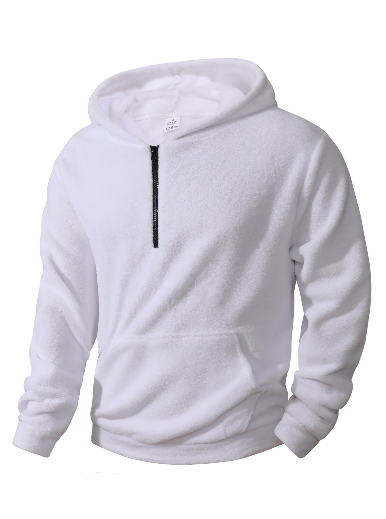 Herren Fleece-Hoodie mit innovativem halblangem Reißverschluss ModeGeist