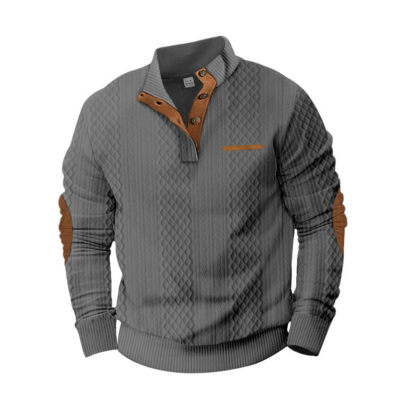 Herren komfortabler Strickpullover mit strukturiertem Design und eleganten applikationen ModeGeist