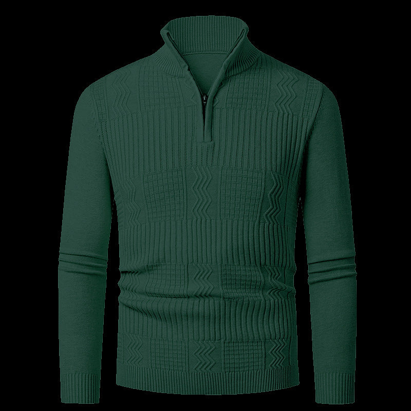 Herren Strickpullover mit modernem Reißverschluss und strukturierter Oberfläche ModeGeist
