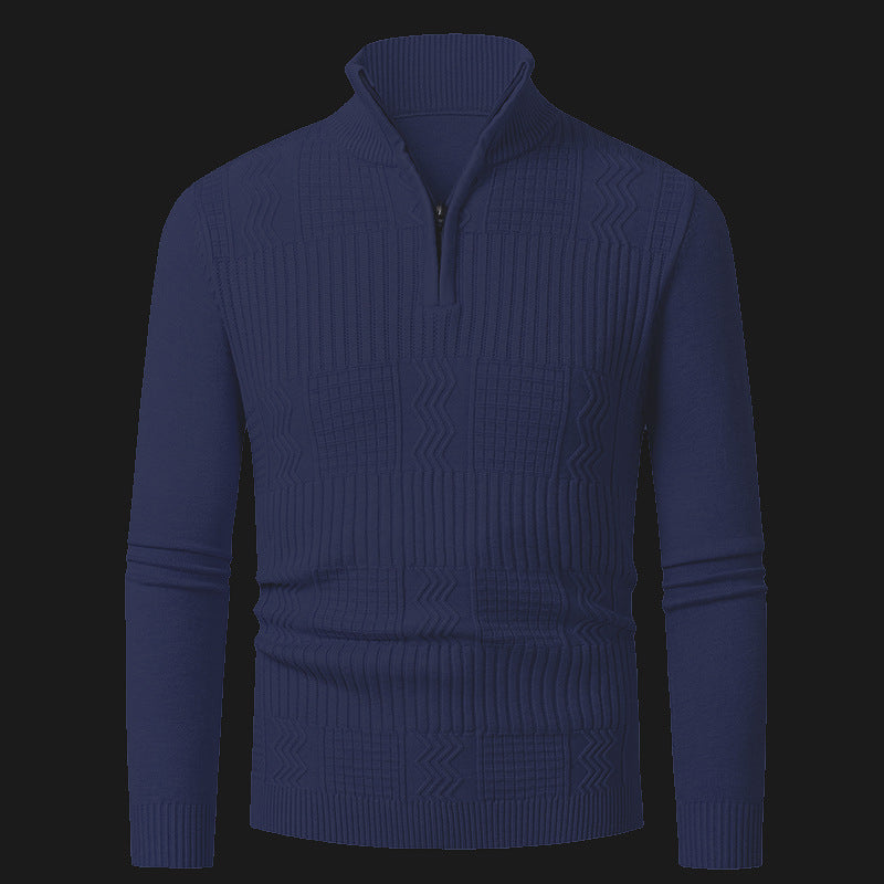 Herren Strickpullover mit modernem Reißverschluss und strukturierter Oberfläche ModeGeist