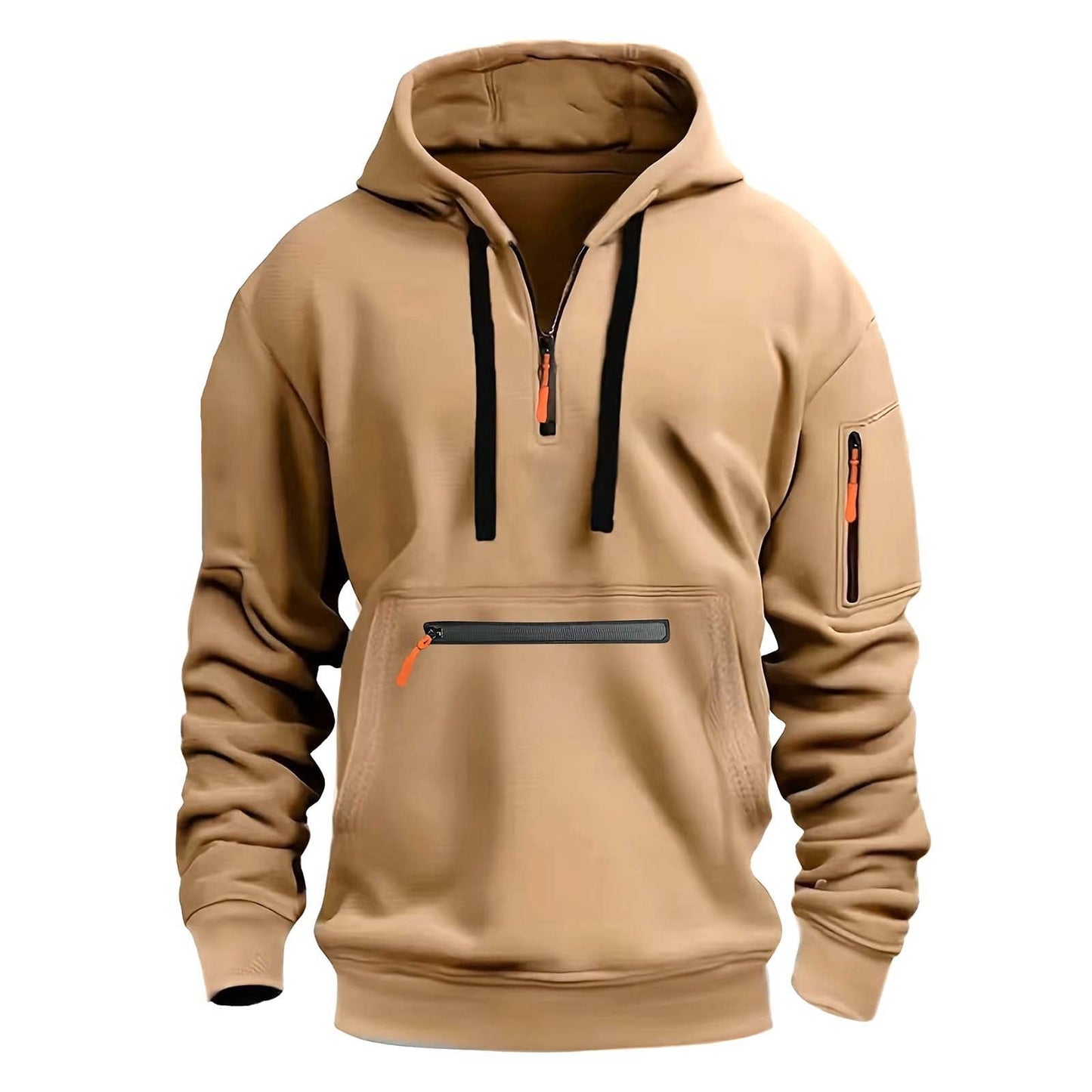 Herren praktischer Zip-Hoodie mit reflektierenden Details und verschiedenen Taschen ModeGeist