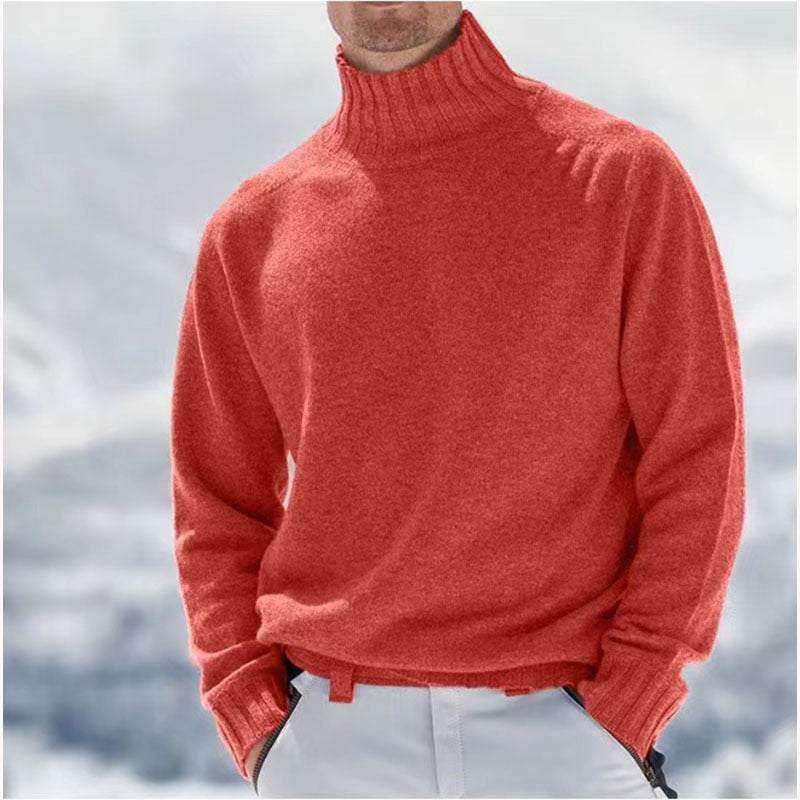 Herren Rollkragenpullover aus hochwertiger Wolle mit strukturierten Details ModeGeist