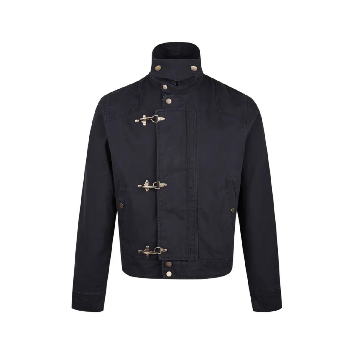 Herren modische Kurzjacke mit innovativen Schnallen und praktischem hochgeschlossenem Kragen ModeGeist