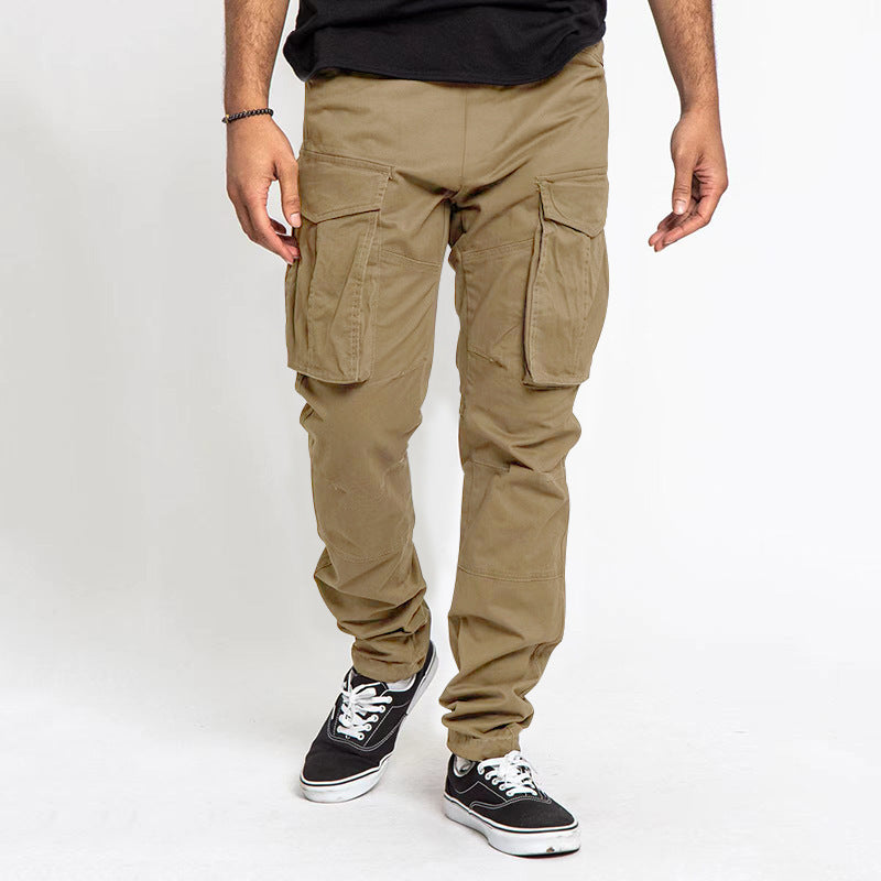 Herren modische Cargo-Hose mit multifunktionalen Taschen und elastischem Bund ModeGeist