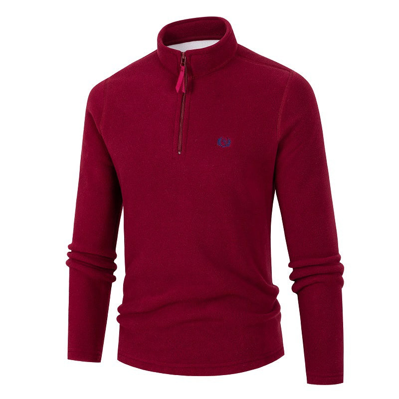 Herren Fleece Pullover mit Stehkragen und Reißverschluss ModeGeist
